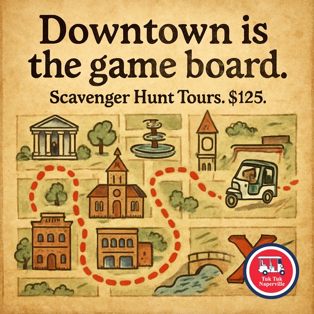 Designed post: scavenger hunt game board